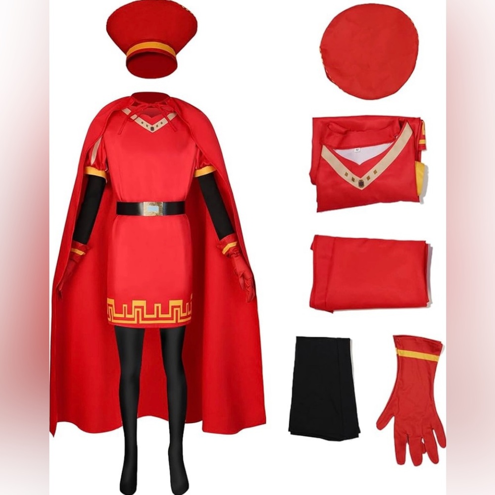 NEW 6 Piece Adult Shrek Lord Farquaad Halloween Costume Size XL Red